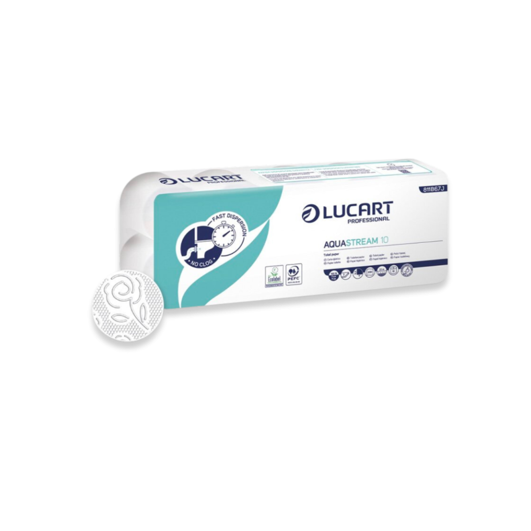 Lucart Papel Higiénico Ecológico Aquastream 10 Rollos