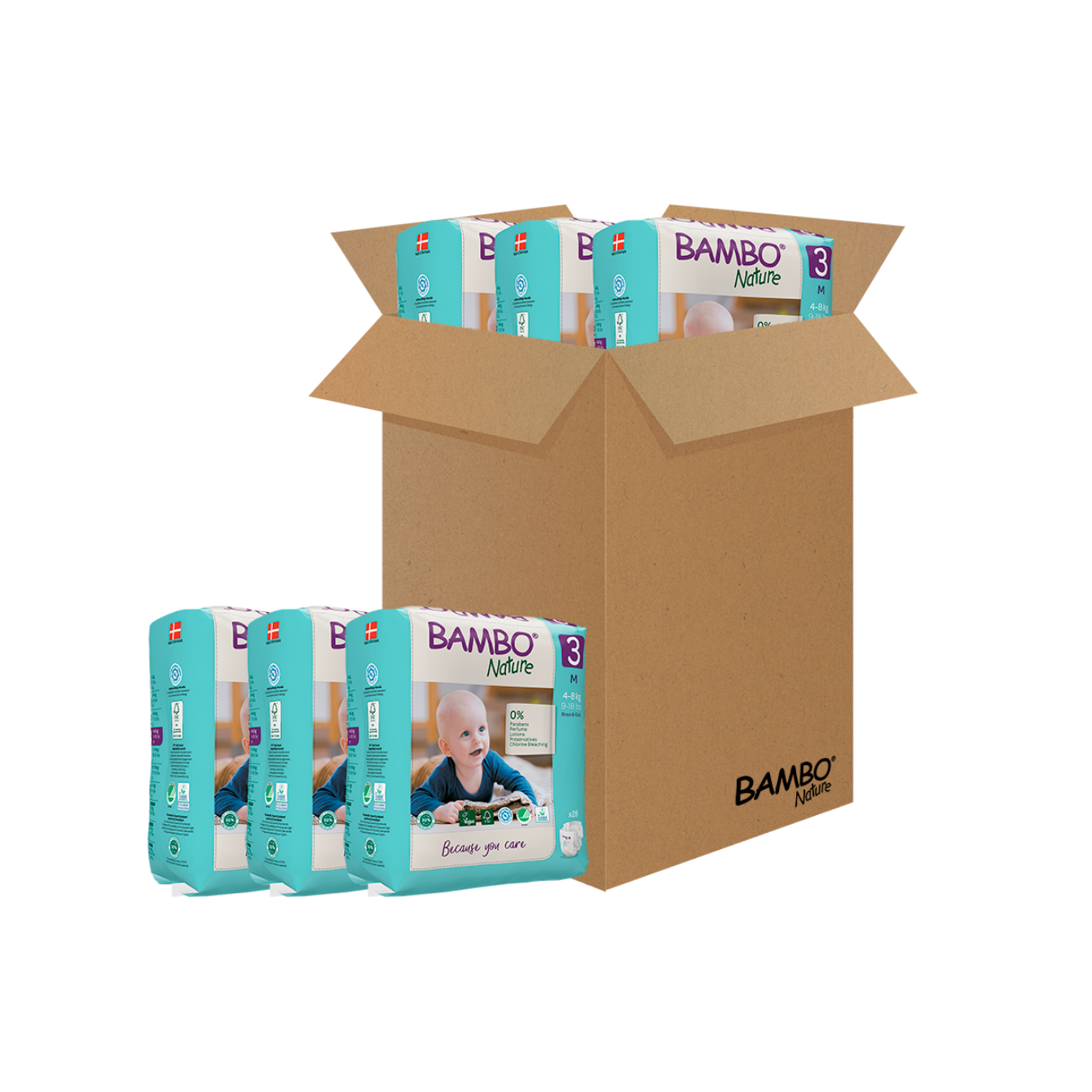 Bambo Nature Pañal Talla 3 (M) - Caja