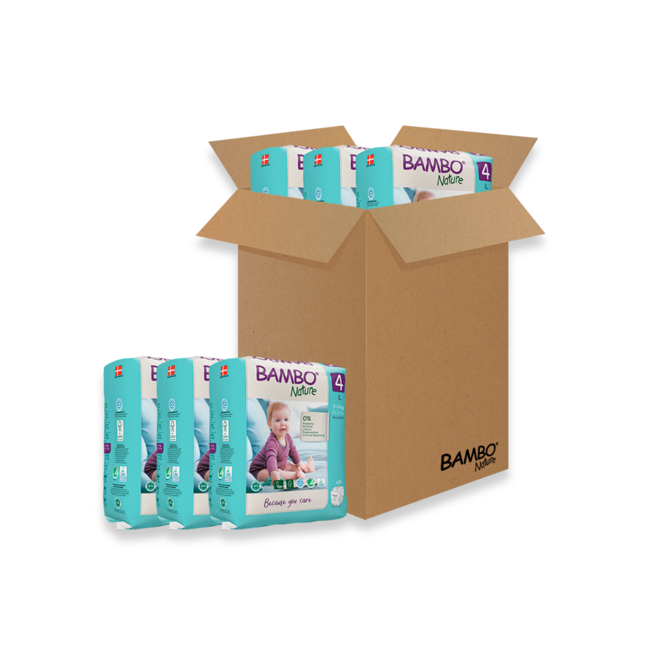 Bambo Nature Pañal Talla 4 (G) - Caja