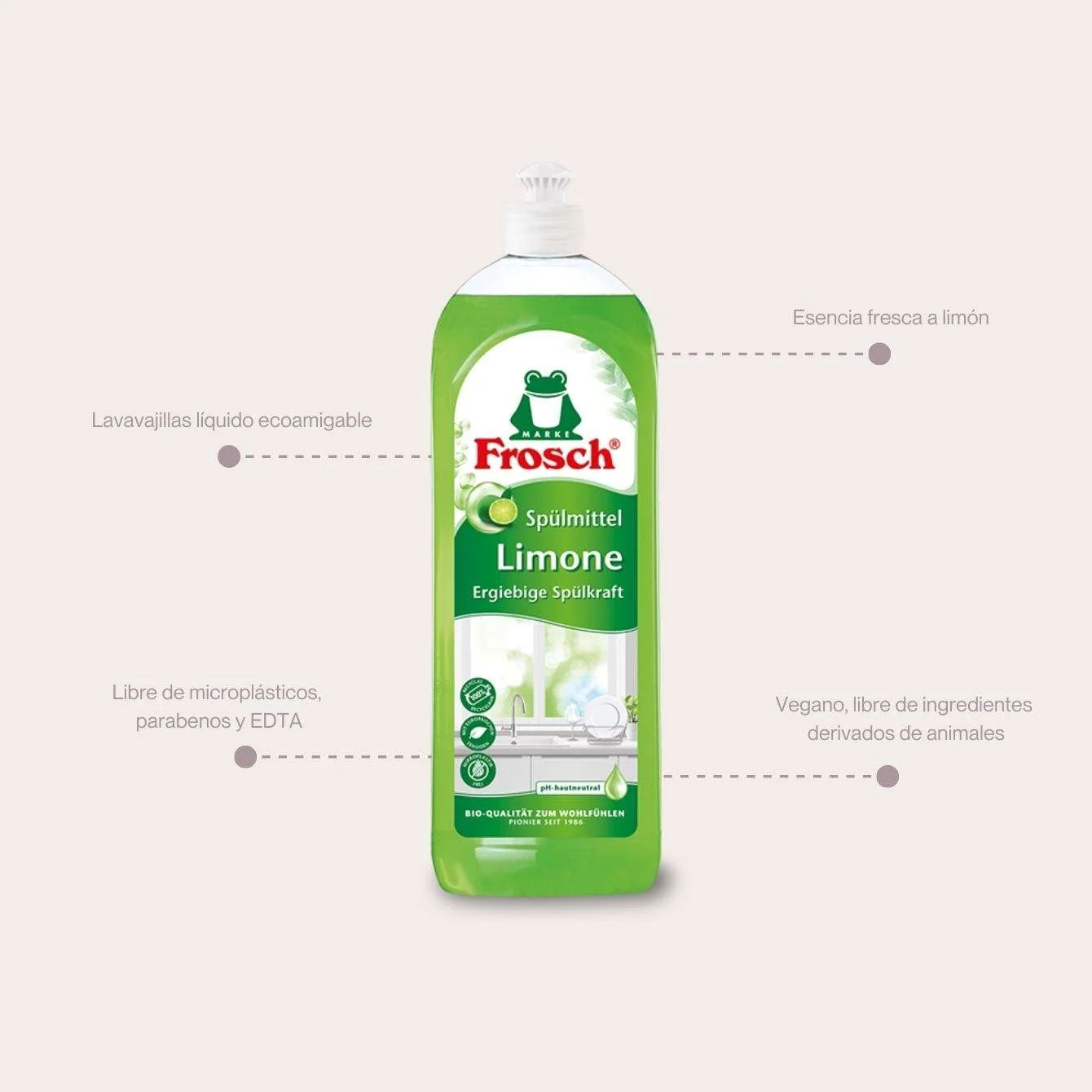 Frosch Lavavajillas Líquido Limón 750ml - Imagen 2