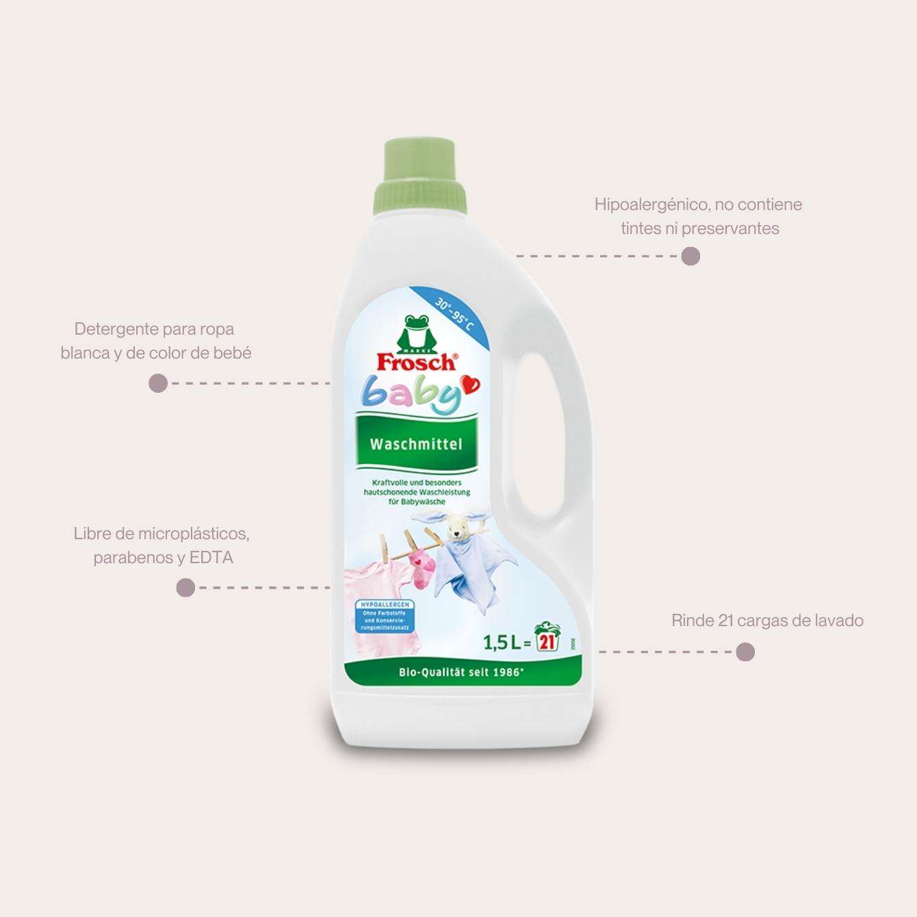 FROSCH BABY ecológico detergente líquido 21 lavados, Detergentes Frosch -  Perfumes Club