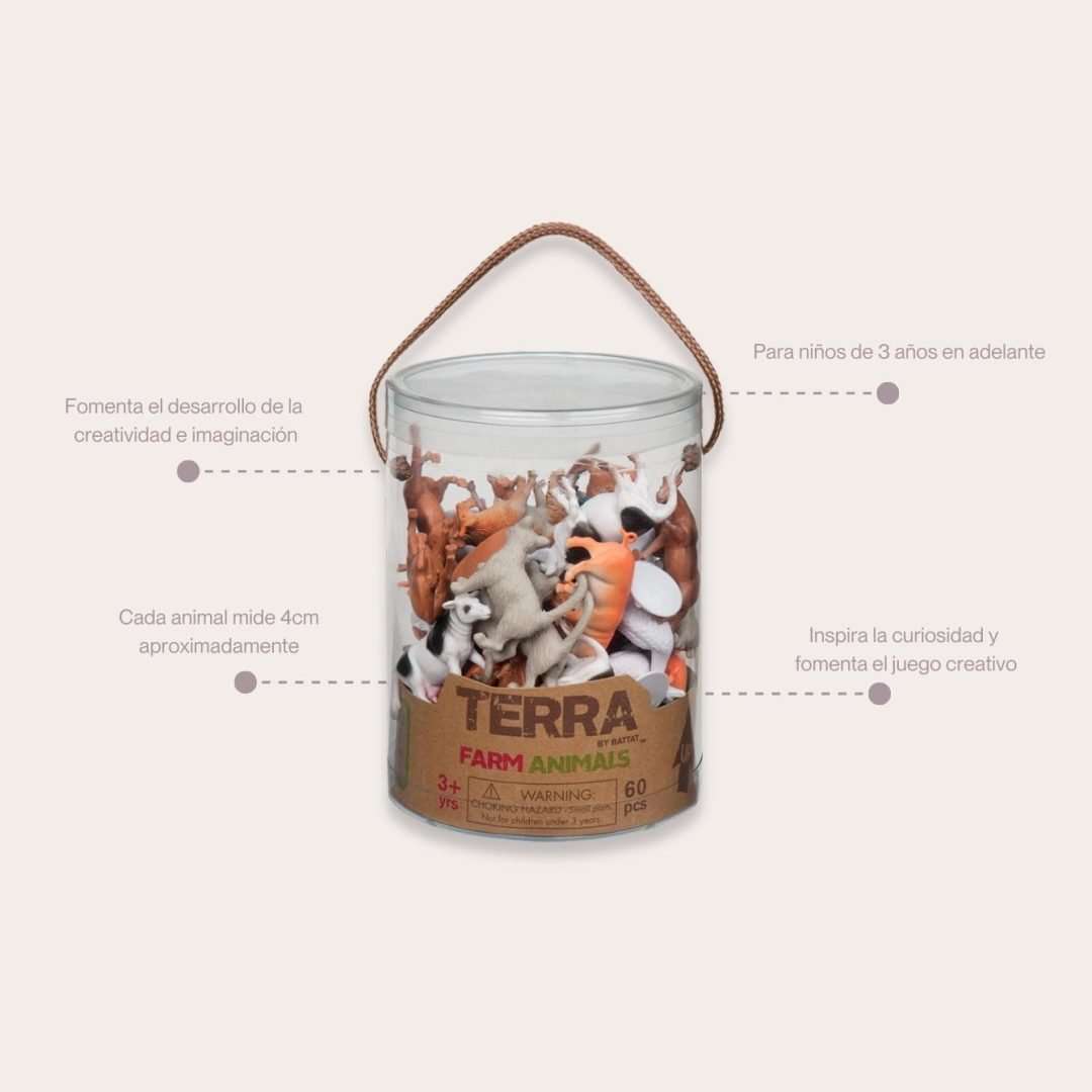 Terra Set Animales de Granja en Tubo - Imagen 3