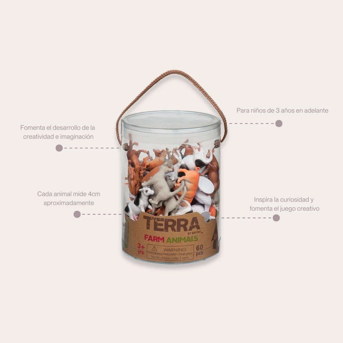 Terra Set Animales de Granja en Tubo - Imagen 3