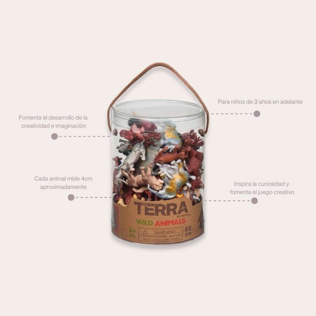 Terra Set Animales Salvajes en Tubo - Imagen 3