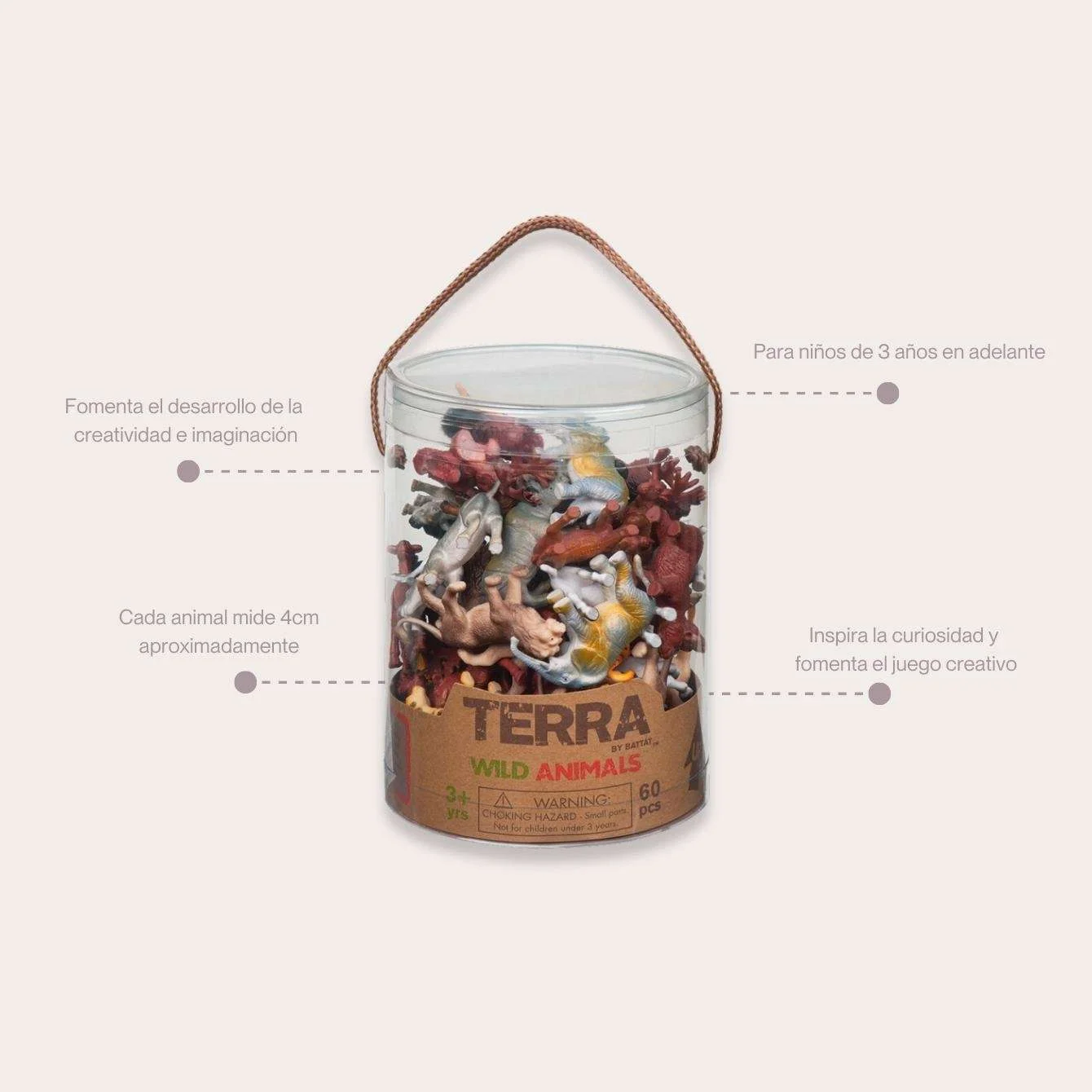 Terra Set Animales Salvajes en Tubo - Imagen 3
