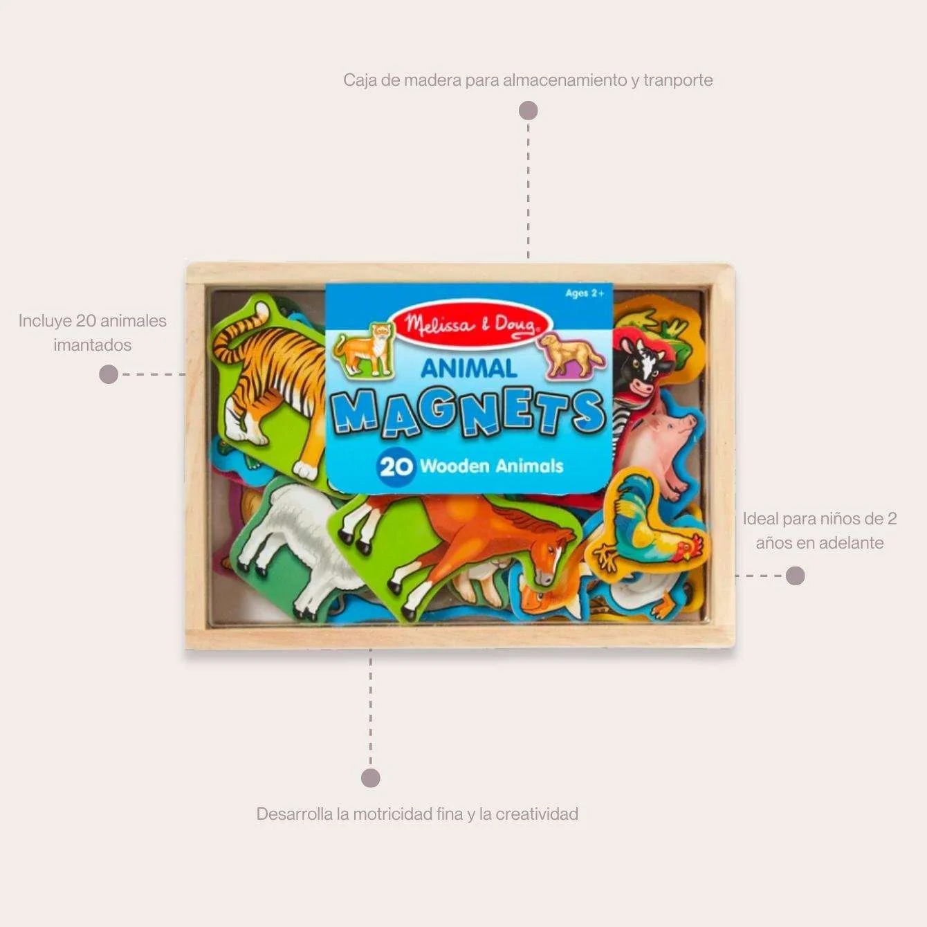 Melissa & Doug Imanes Animales de Madera - Imagen 3