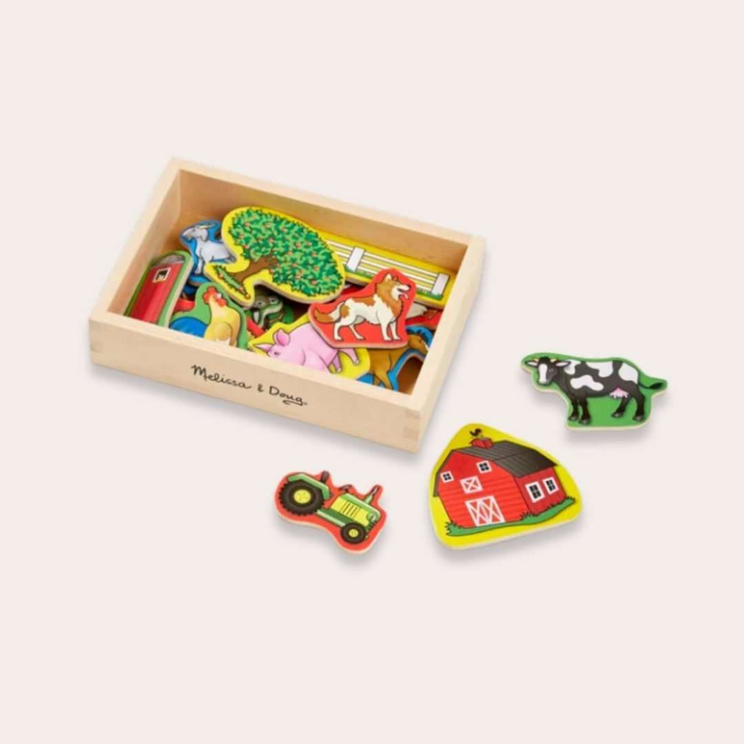 Melissa & Doug Imanes Animales de Granja de Madera - Imagen 4