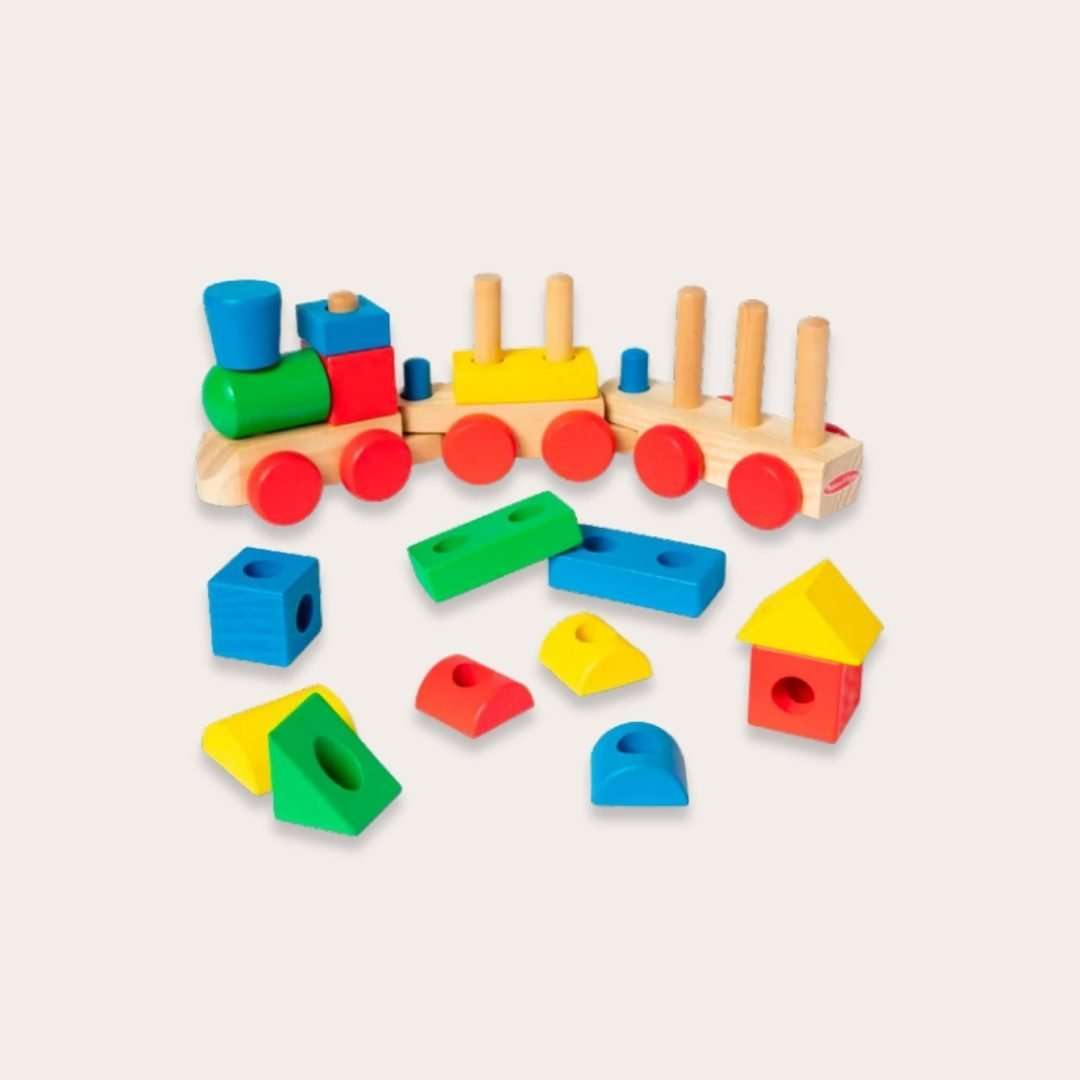 Melissa & Doug Tren Apilable de Madera de Colores - Imagen 4