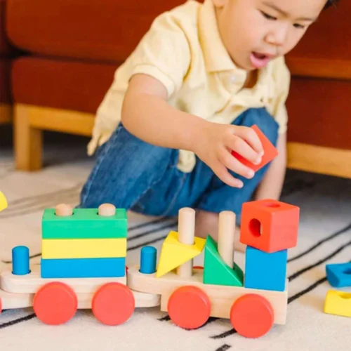 Alternative view of Melissa & Doug Tren Apilable de Madera de Colores