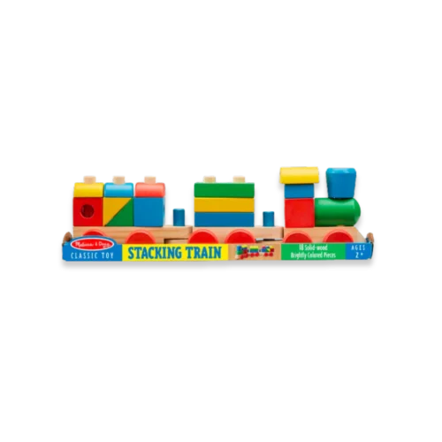 Melissa & Doug Tren Apilable de Madera de Colores