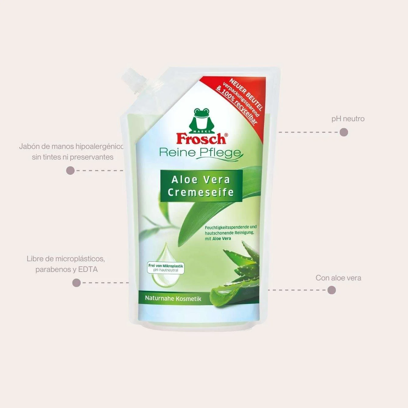 Frosch Repuesto Jabón de Manos con Aloe Vera para Piel Sensible - Imagen 2