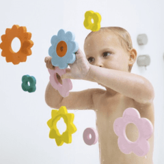 Quut Rompecabezas de baño Flores