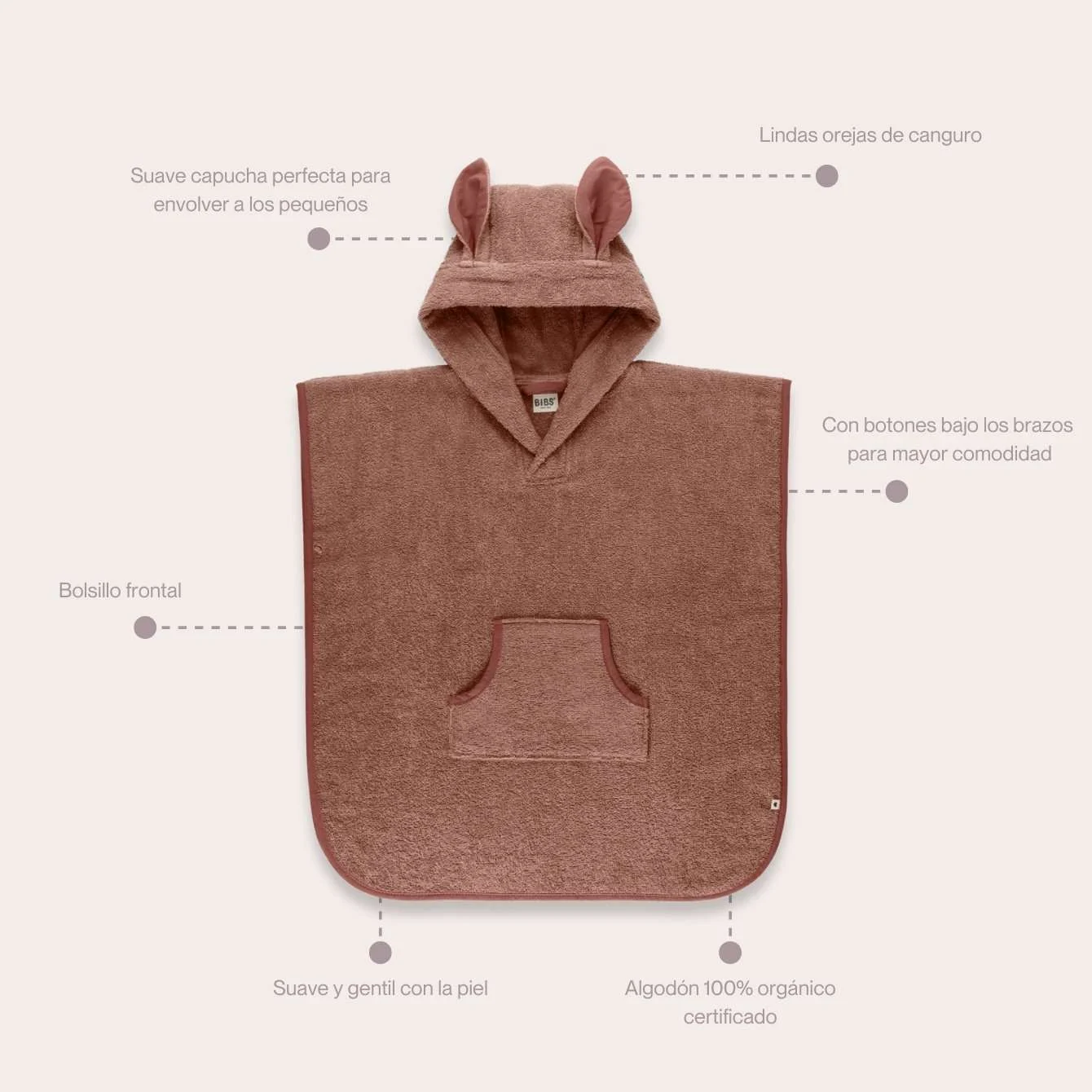 Bibs Toalla Kangaroo Poncho - Imagen 3