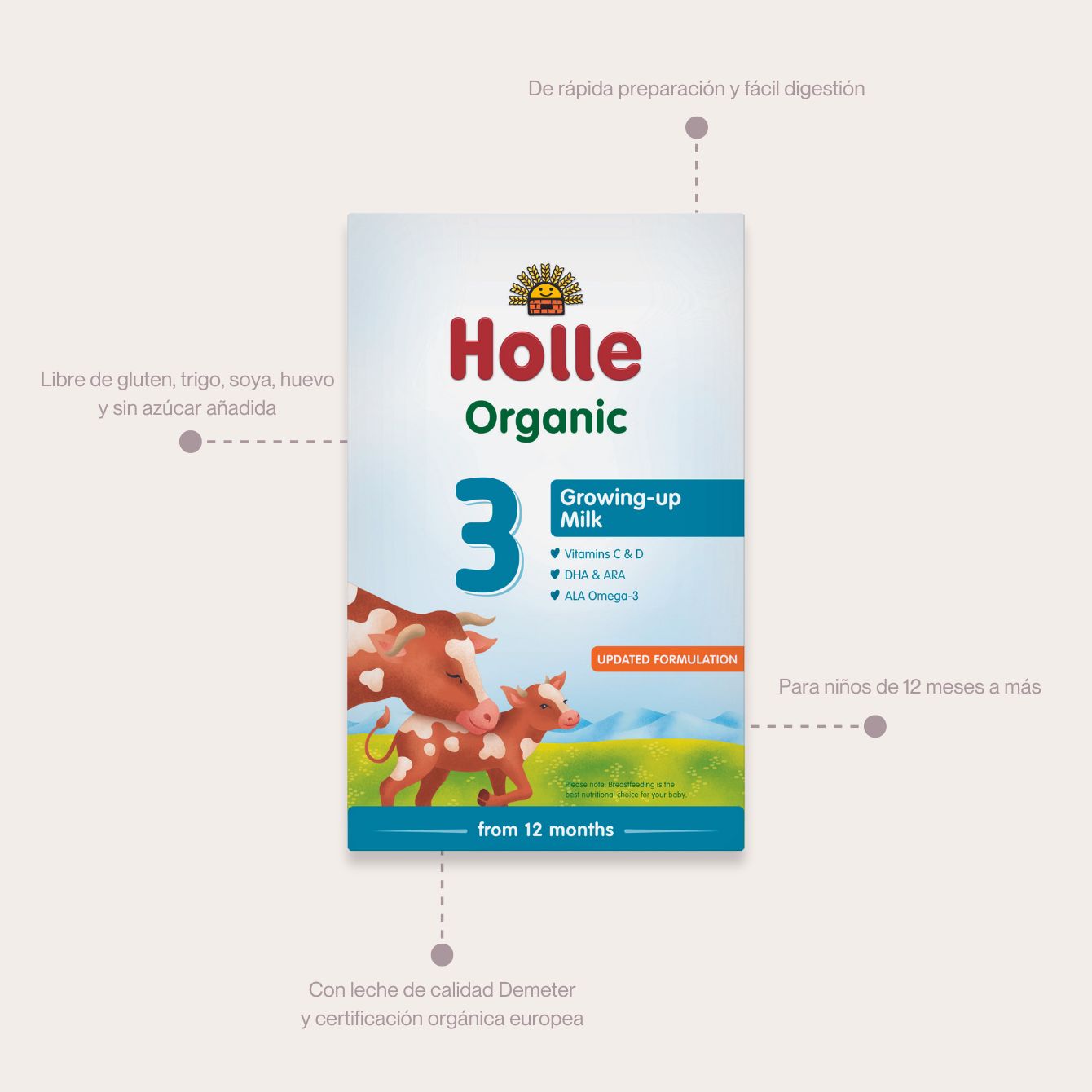 Holle Alimento Lácteo Orgánico (12 Meses a Más) con DHA/ARA Holle Alimento Lácteo Orgánico (12 Meses a Más) con DHA/ARA - Imagen 2