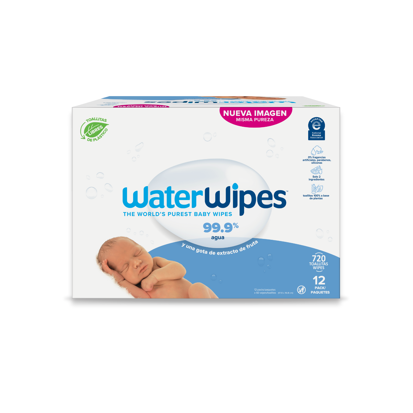 WaterWipes Toallitas Húmedas Tripack Bio (3 Tripacks x 60 Unds)