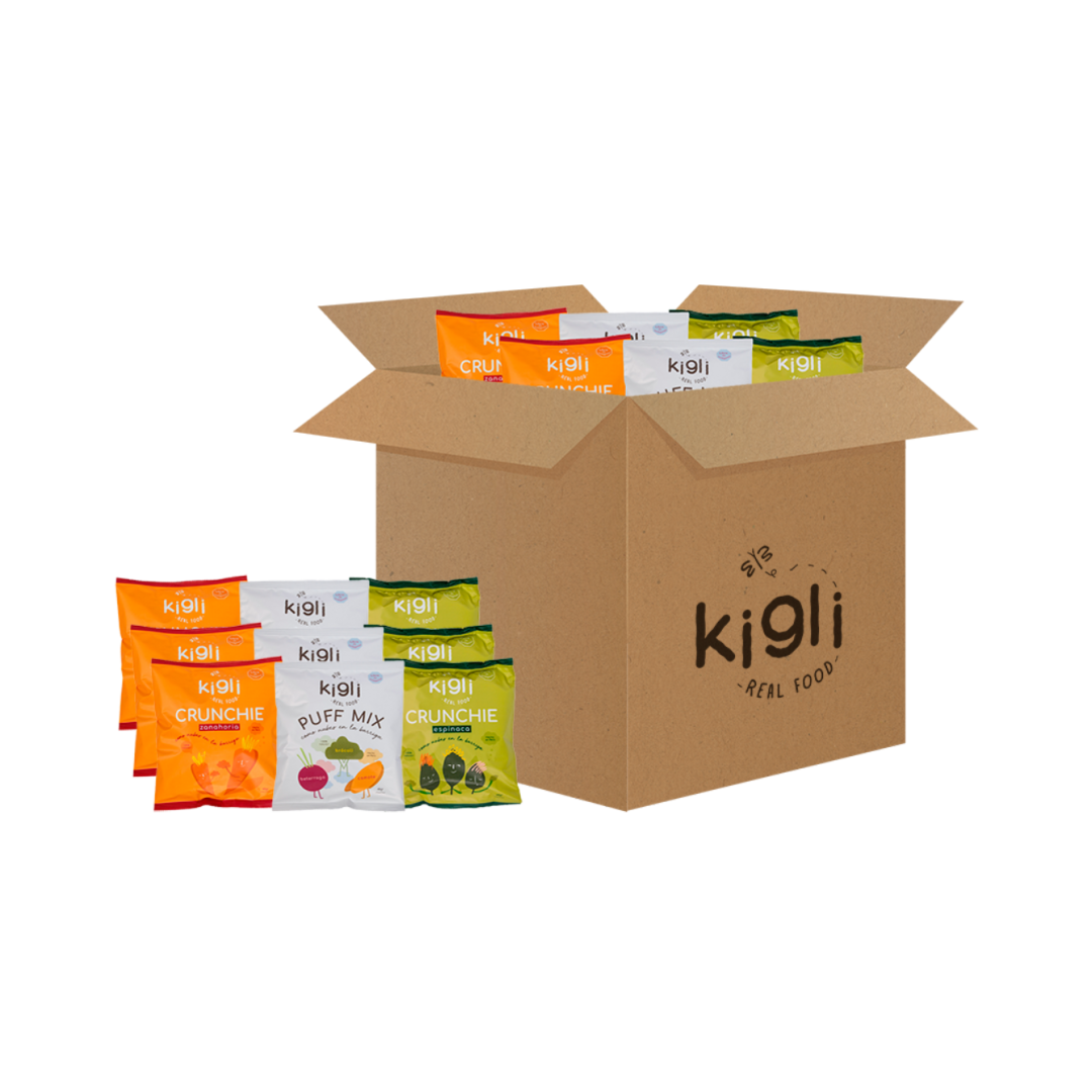 Kigli Snacks Espinaca, Zanahoria y Mix (24 Unds x 40 Grs)