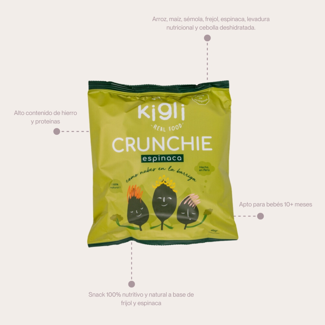 Kigli Snacks Espinaca, Zanahoria y Mix (24 Unds x 40 Grs) - Imagen 4