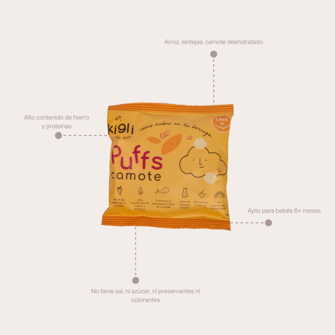 Kigli Puffs Beterraga, Brócoli y Camote (48 Unds x 15 Grs) - Imagen 4