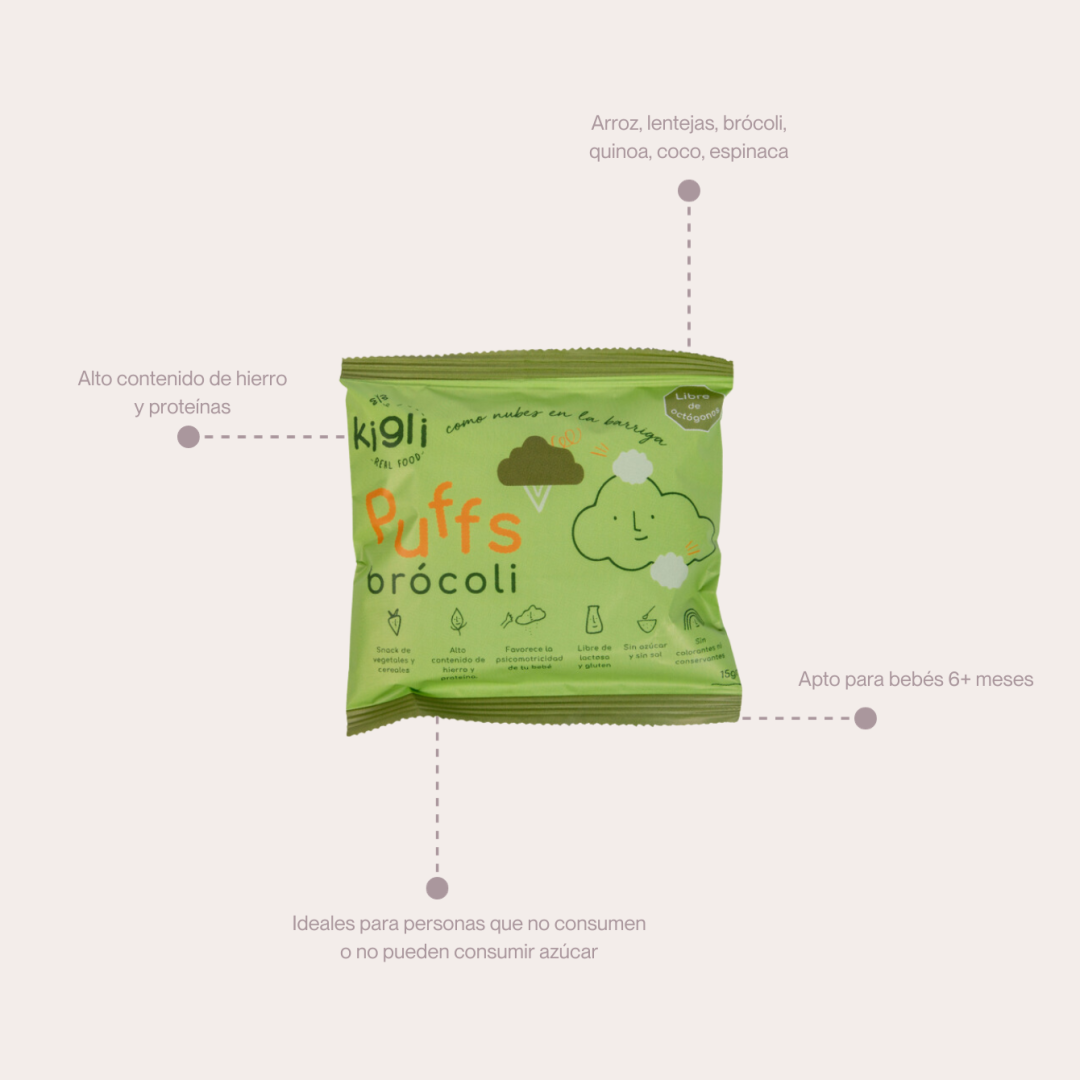 Kigli Puffs Beterraga, Brócoli y Camote (48 Unds x 15 Grs) - Imagen 3
