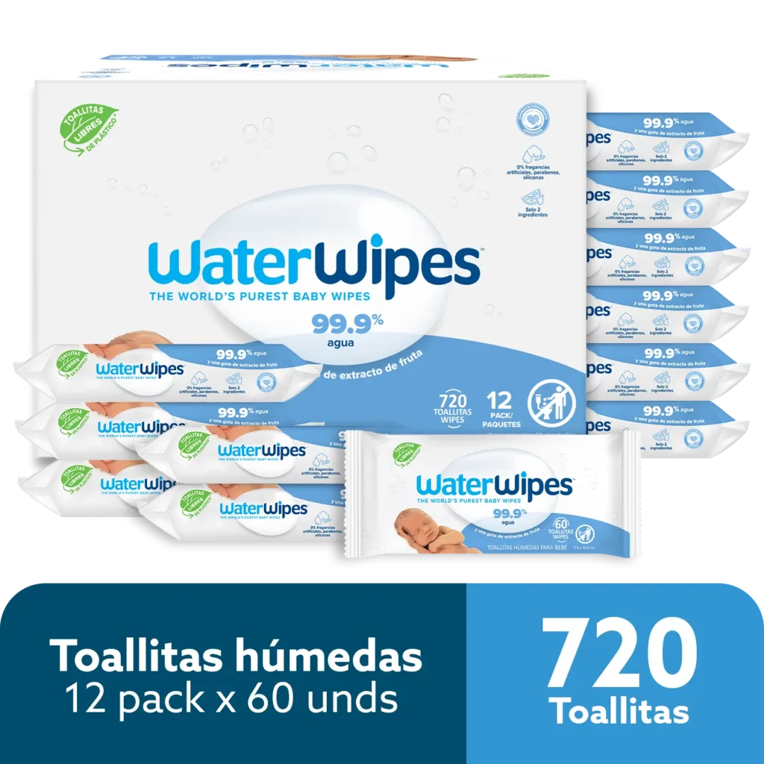 WaterWipes Toallitas Húmedas Value Box 720 Toallitas 12 Pack x 60 Unds