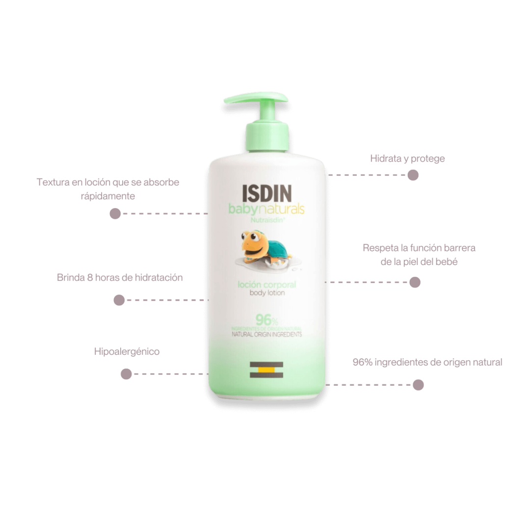 ISDIN Baby Naturals Loción Corporal Hidratante para Bebés 400ml - Imagen 3