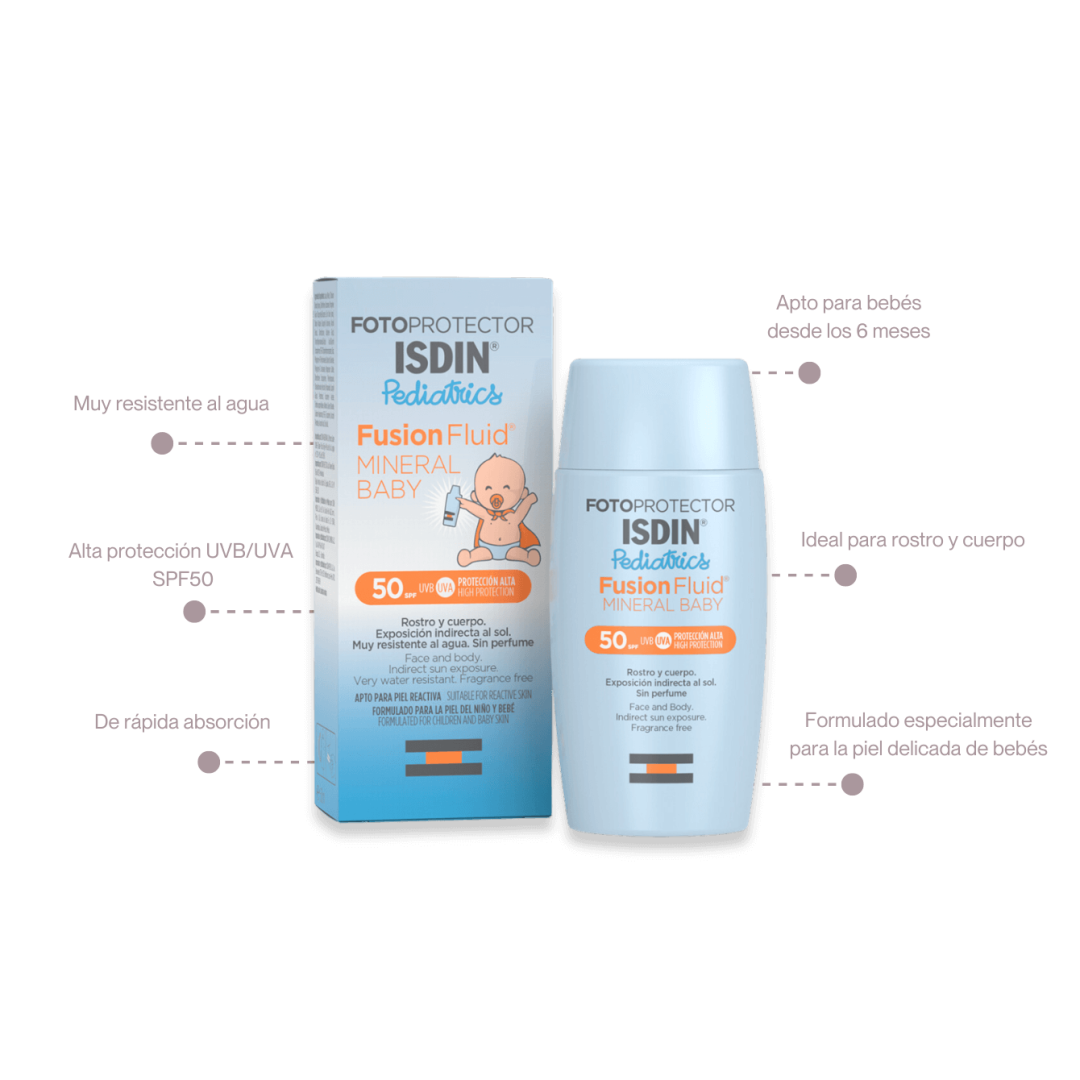 ISDIN Fotoprotector Fusion Fluid Mineral Baby SPF50 50ml - Imagen 3