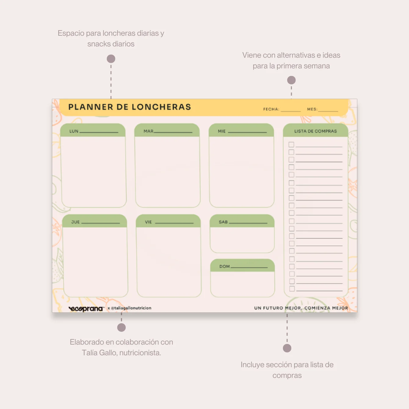 Ecoprana Planner de Loncheras - Imagen 2