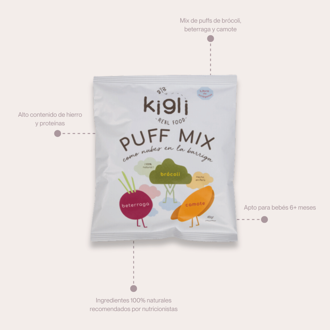 Kigli Snacks Espinaca, Zanahoria, Mix, Finas Hierbas, Alcachofa y Chocolúcuma 24 Unds x 40grs - Imagen 7