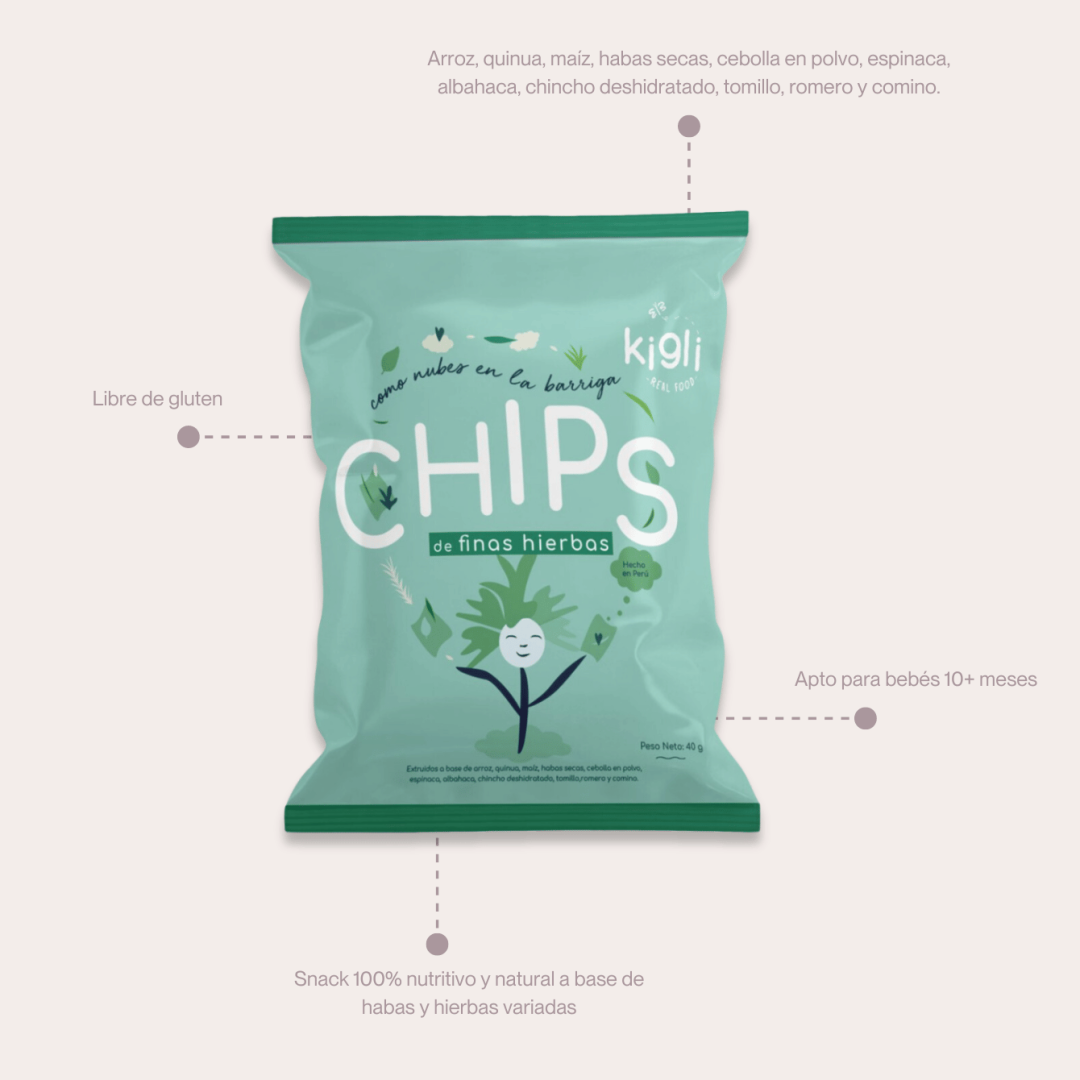 Kigli Snacks Espinaca, Zanahoria, Mix, Finas Hierbas, Alcachofa y Chocolúcuma 24 Unds x 40grs - Imagen 5