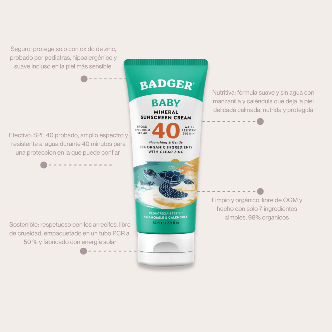 Badger Protector Solar Baby Orgánico y Natural SPF 40 - Imagen 3