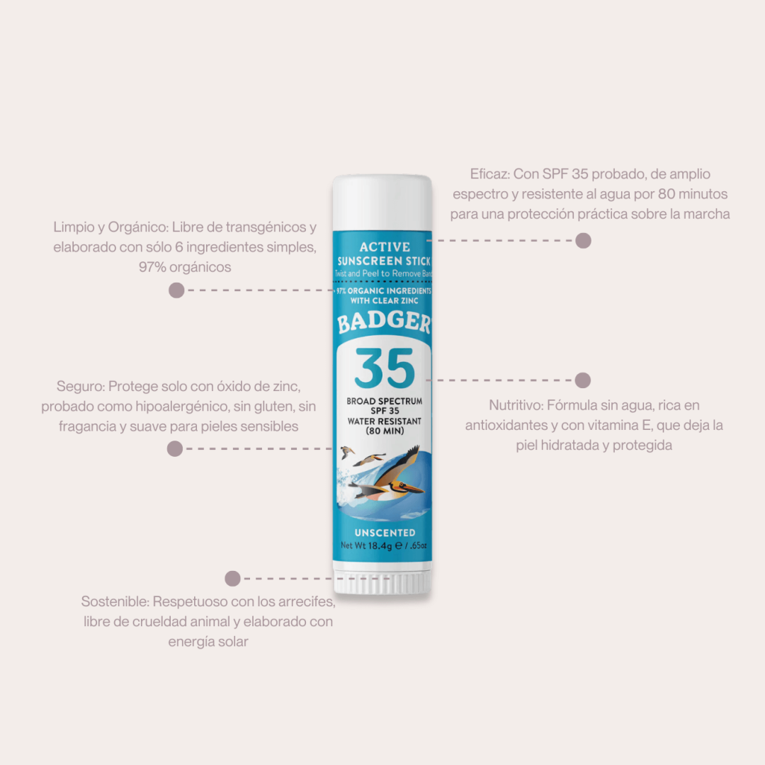 Badger Protector Solar Orgánico y Natural en Barra SPF 35 - Imagen 3