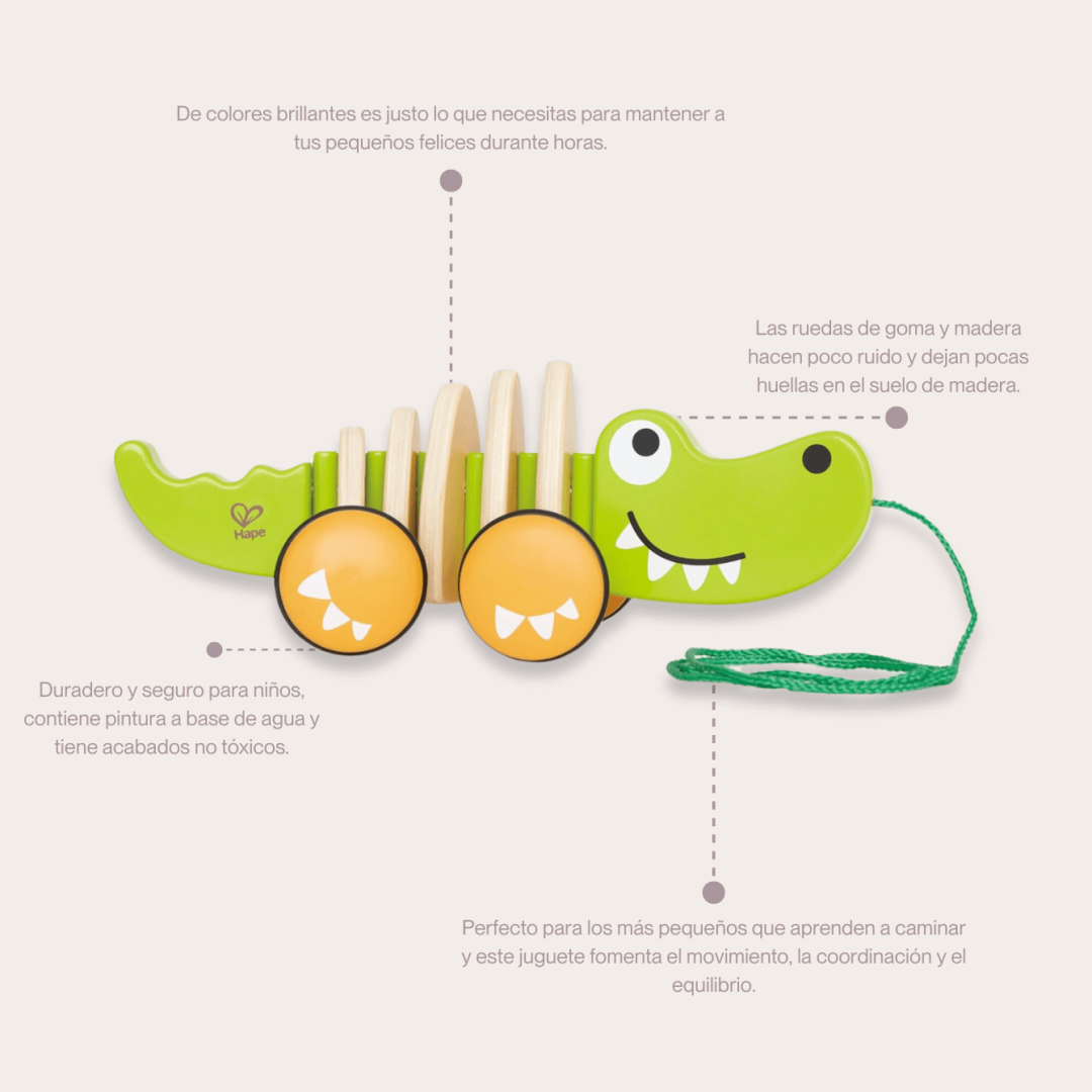Hape Cocodrilo de Madera de Arrastre - Imagen 3