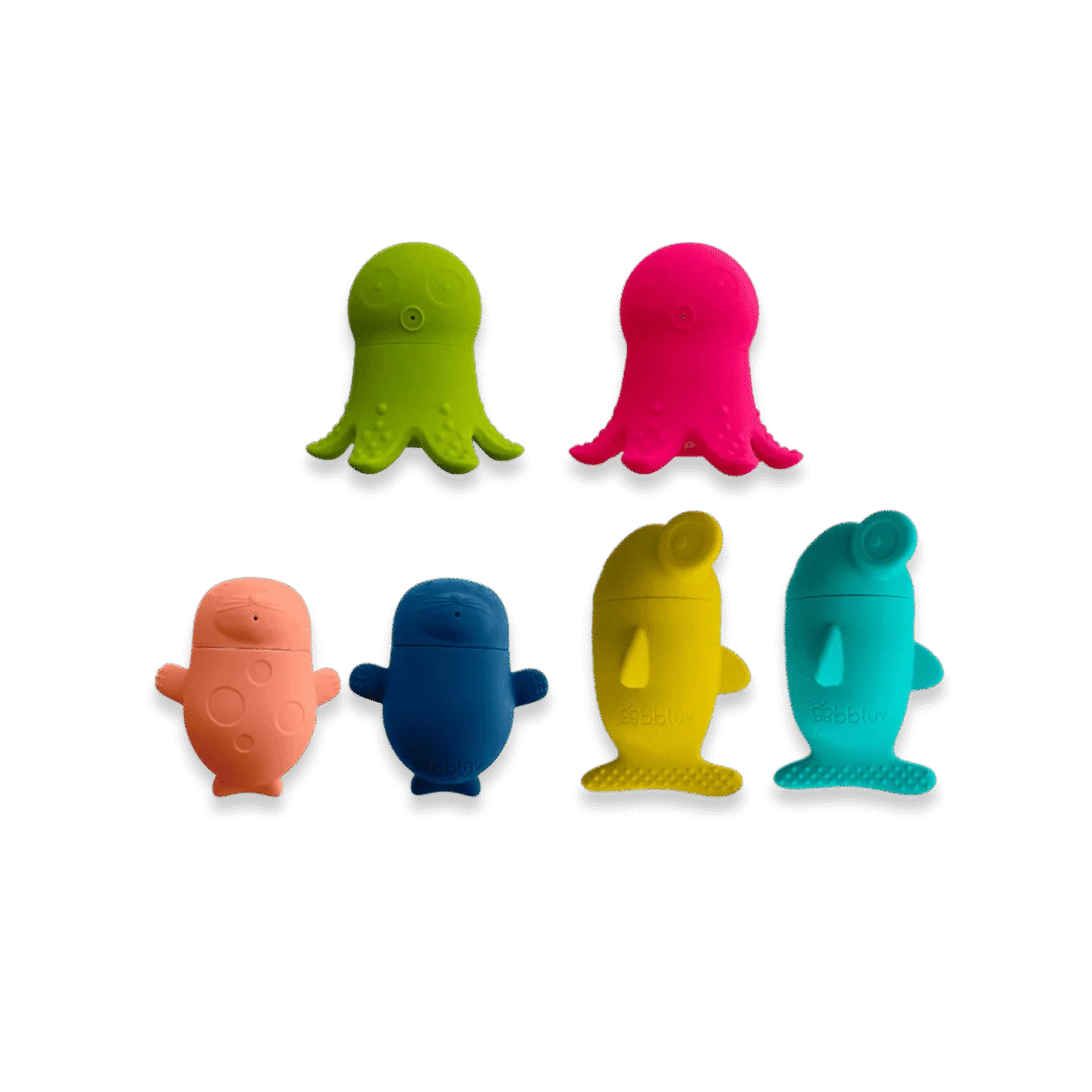 Bbluv Büddies Juguetes de Baño de Silicona Combinables