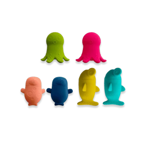 Bbluv Büddies Juguetes de Baño de Silicona Combinables