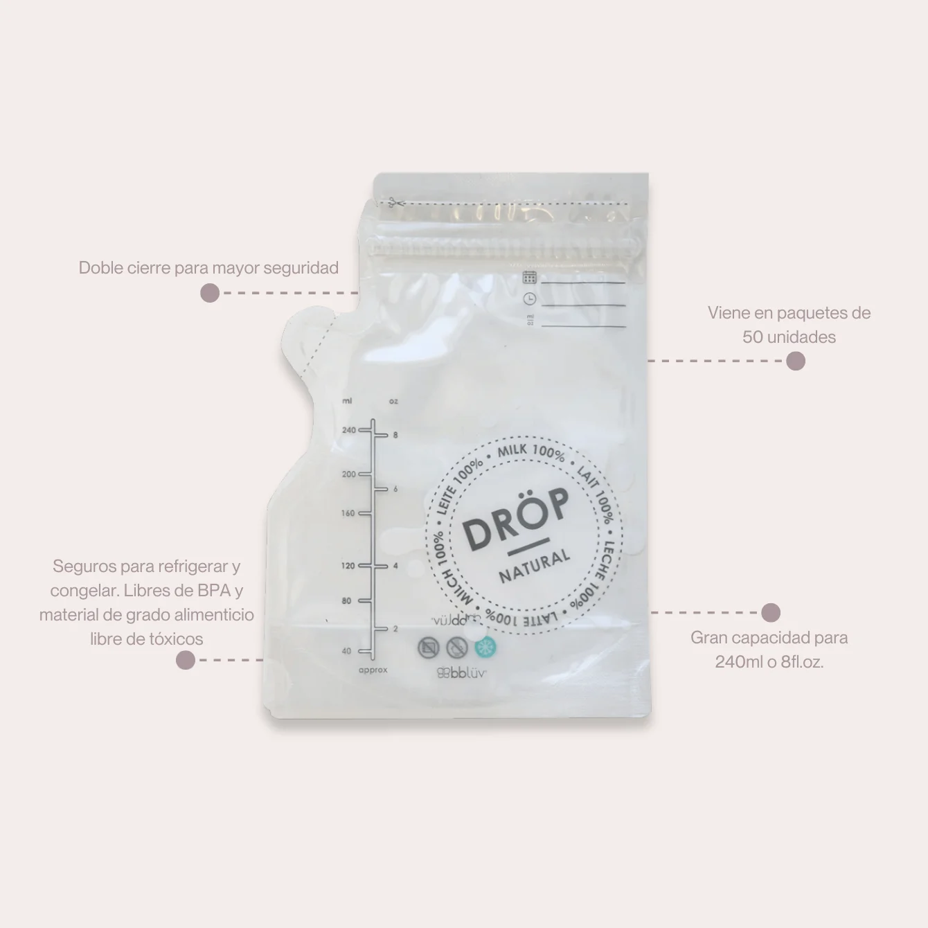 Bbluv Dröp Bolsas de Almacenamiento para Leche Materna - Imagen 4