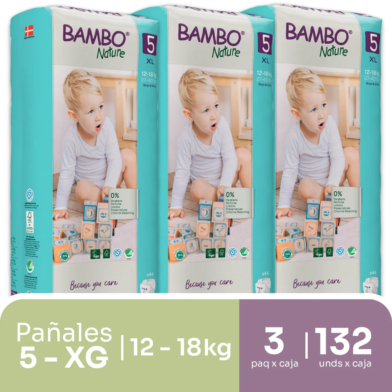 Bambo Nature Panales Talla 5 Caja