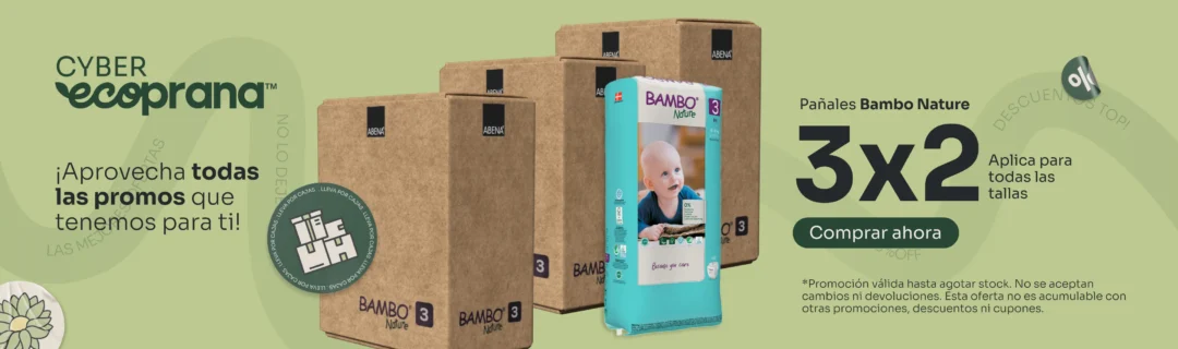 Banner de descuento de pañales bambo nature