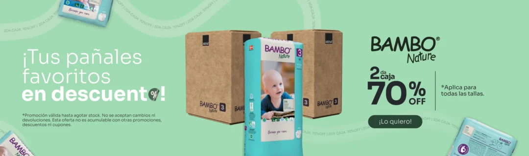 Banner Promoción Bambo Nature 2da Caja a 70% off